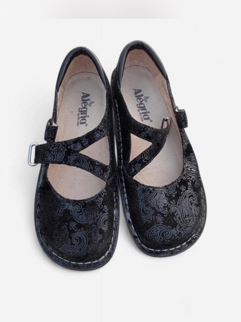 Alegria Black Paisley Mary Jane Flats